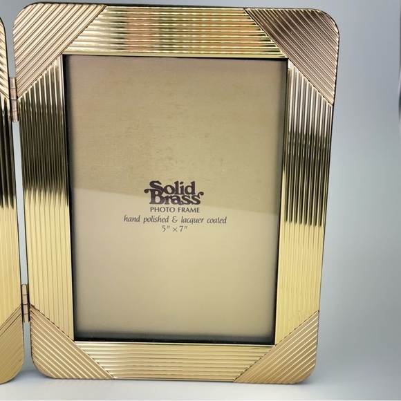 Vintage Solid Brass Double Photo Frame - Picture 2 of 7